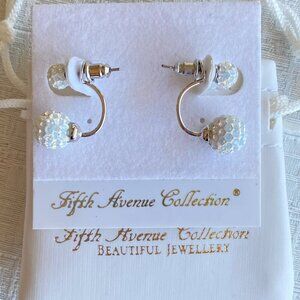 FAC Double Sided Pave Swarovski Crystal Earrings NWT​​